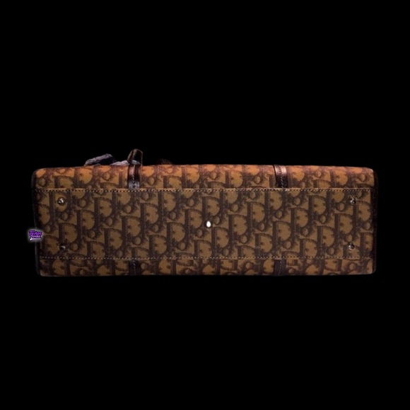 Christian Dior Vintage Brown and Black Monogram Oblique Trotter Logo Handbag - Picture 3 of 12